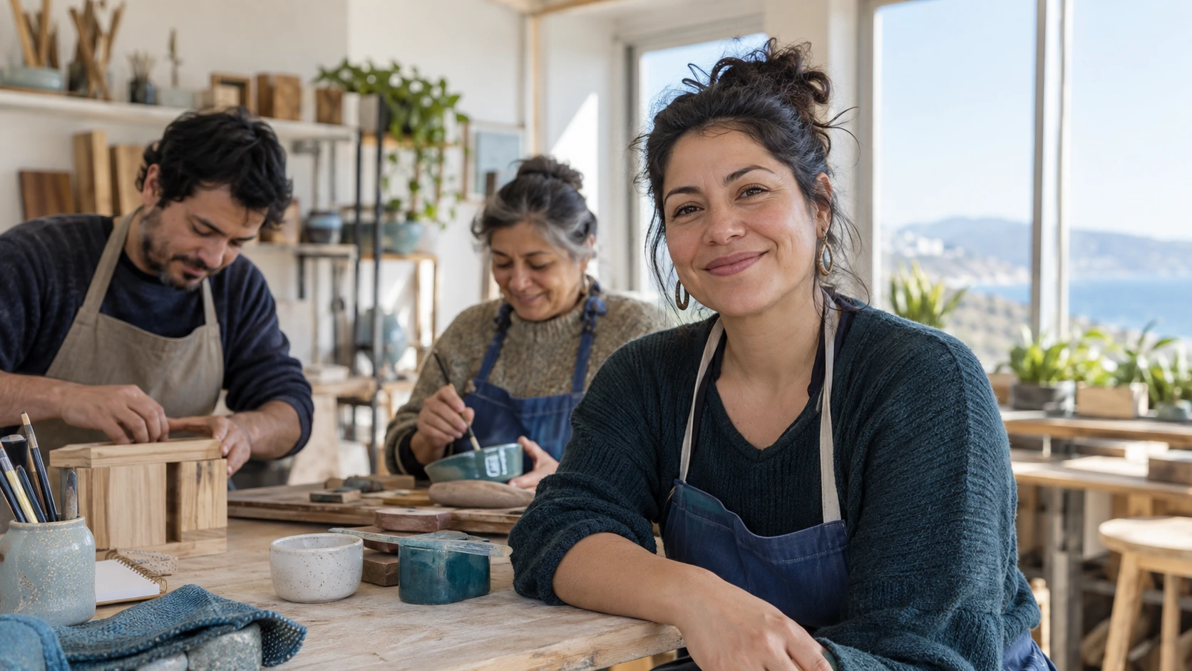 Personas trabajando juntas en un taller comunitario